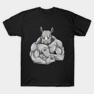 Funny rhino as a bodybuilder T-Shirt